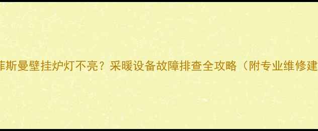 菲斯曼壁挂炉灯不亮采暖设备故障排查全攻略附专业维修建议