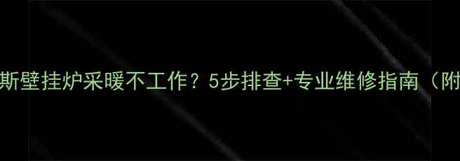 图片 🔧史密斯壁挂炉采暖不工作？5步排查+专业维修指南（附图解）